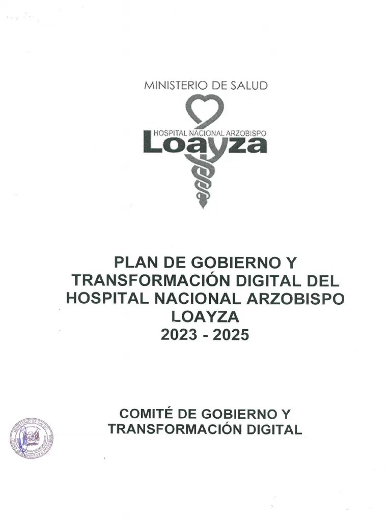 Plan De Gobierno Y Transformacion Digital Del HNAL 2023-2025 | PDF