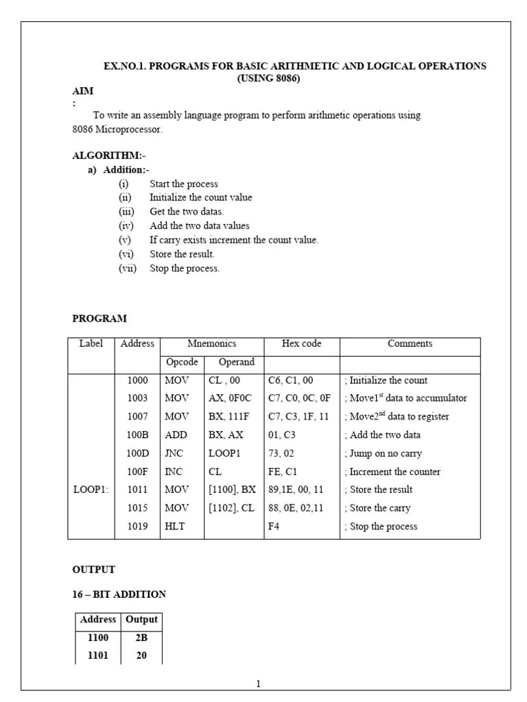 CSE IV MP Lab Manual | PDF | Assembly Language | Pointer (Computer Programming)