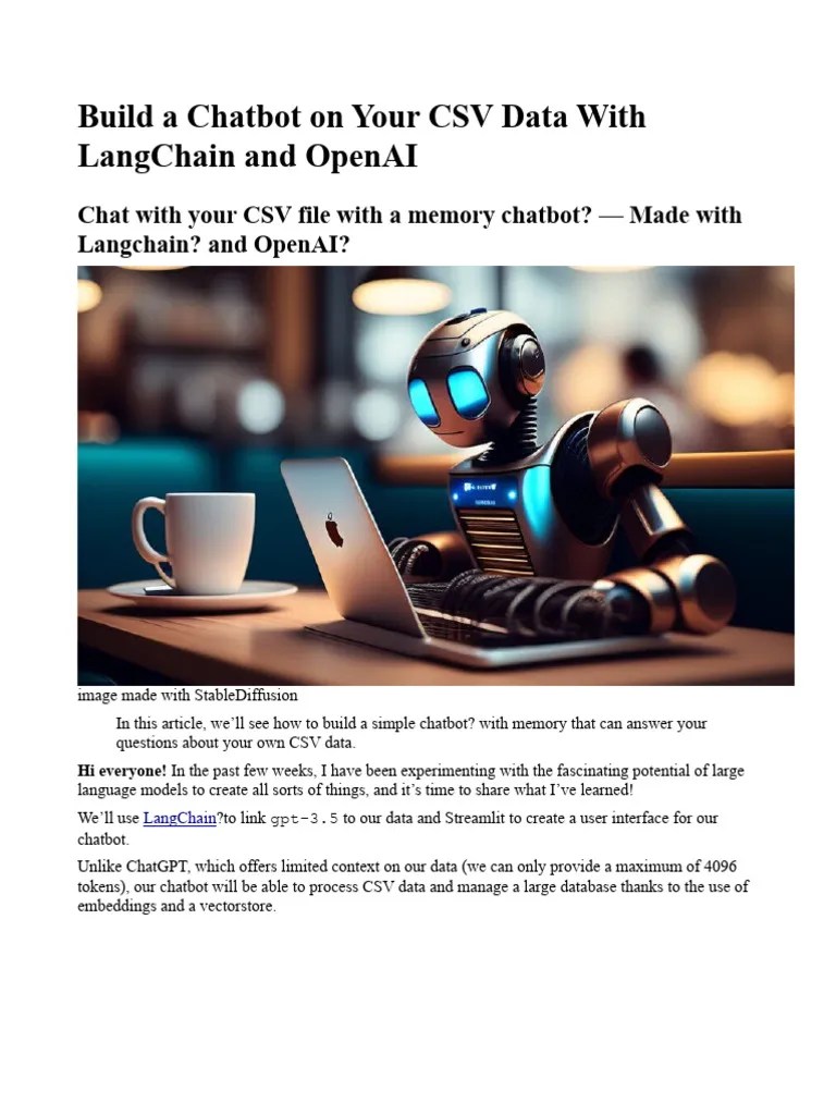 CSV Chatbot With LangChain & OpenAI | PDF | Search Engine Indexing | Library (Computing)