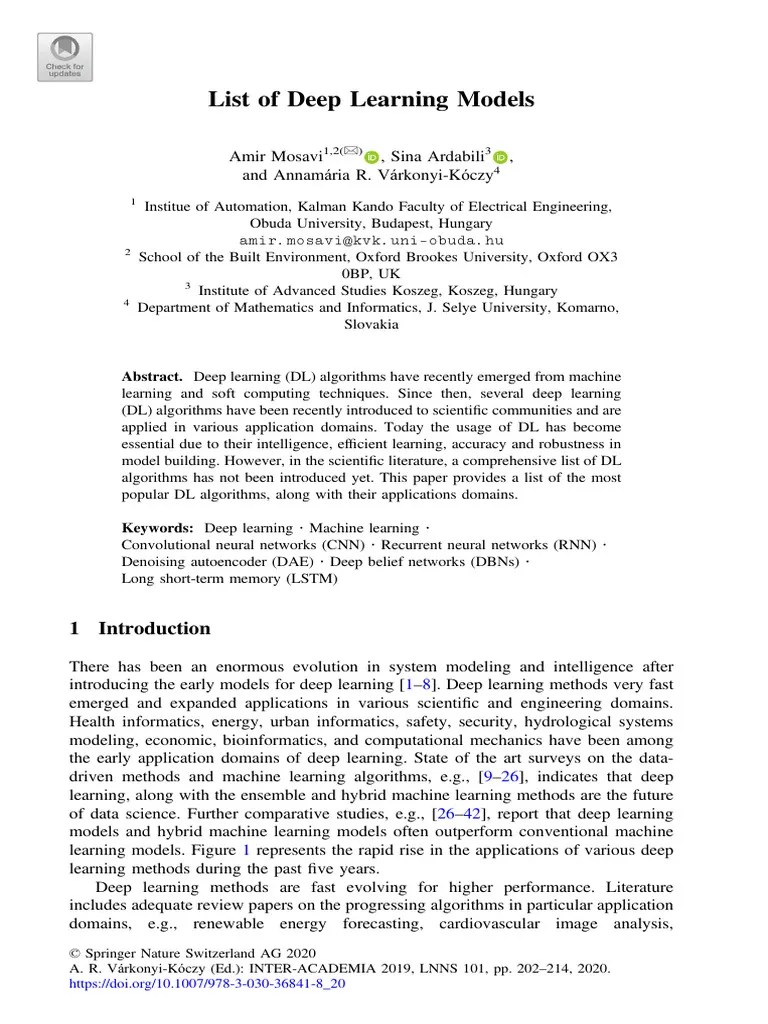 List Of Deep Learning | PDF | Deep Learning | Artificial Neural Network