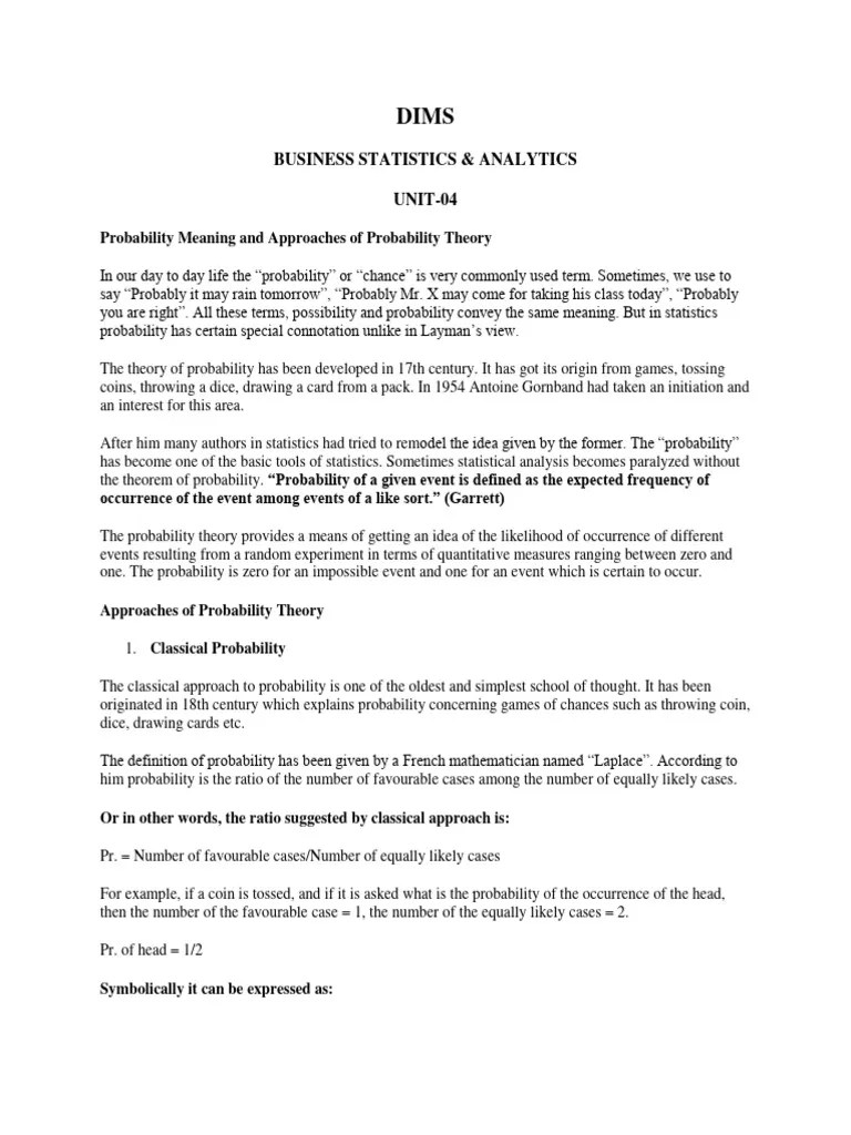 Unit-4 Probability | PDF | Probability Distribution | Normal Distribution