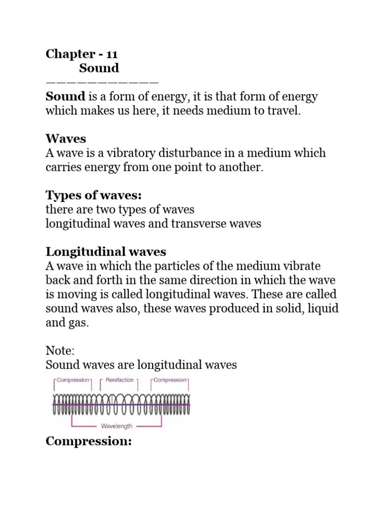 Class-9 Ch-11 Sci Notes | PDF | Ear | Waves