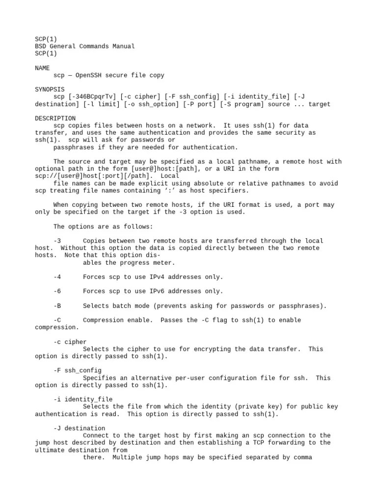 SCP | Download Free PDF | Secure Shell | Computer Architecture