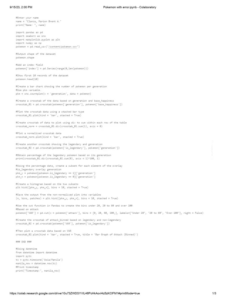 Pokemon With Error - Ipynb - Colaboratory | PDF | Applied Mathematics