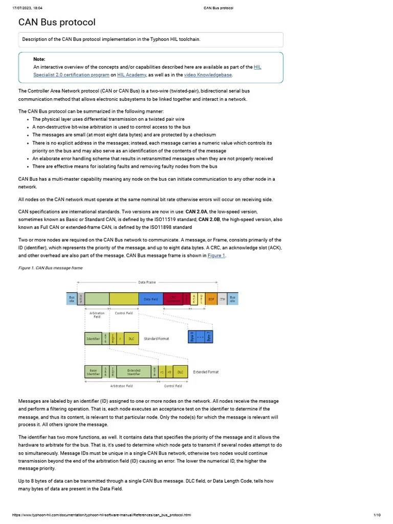 CAN Bus Protocol | PDF | Telecommunications | Computer Networking