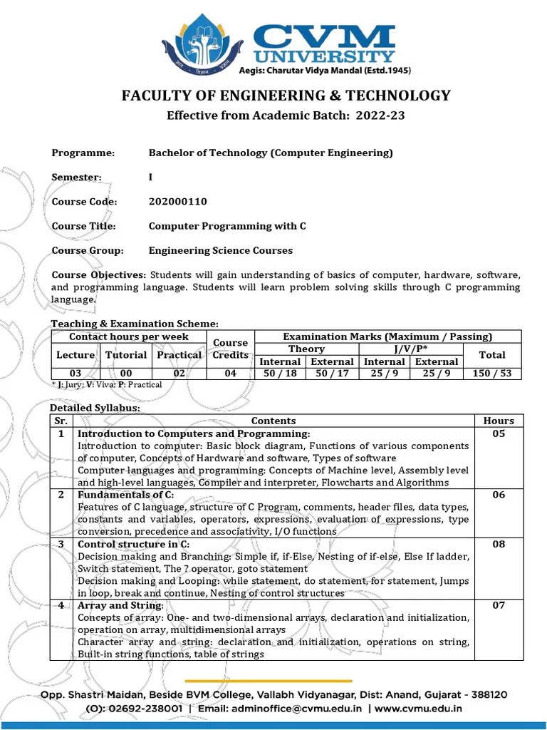 Computer Programming With C | PDF | Computer Programming | Control Flow