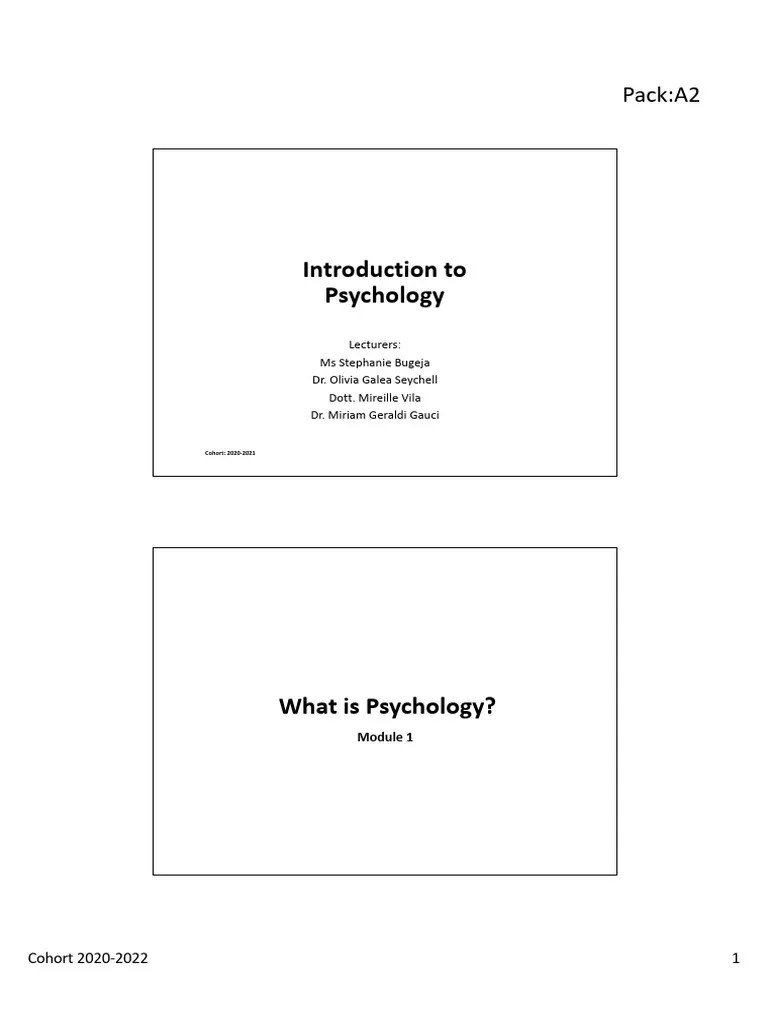 A2 Intro To Psychology 2020-2021 - Notes | PDF | Psychology | Nature ...
