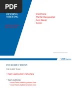 Audit Opening Meeting Guidelines Pdf Audit Iso 9000