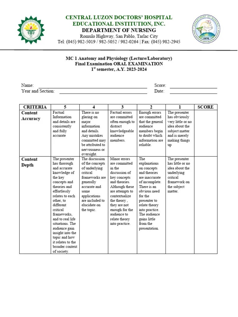 Rubric Oral | PDF | Cognitive Psychology | Human Communication