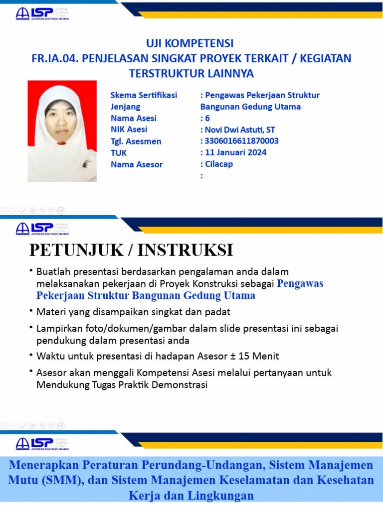 SKK J6 Pengawas Struktur Bangunan Gedung Utama Novi Dwi Astuti, ST | PDF