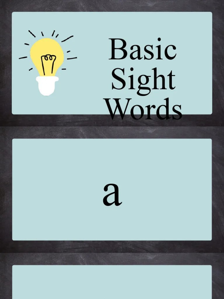 Basic Sight Words-Level-1 | PDF