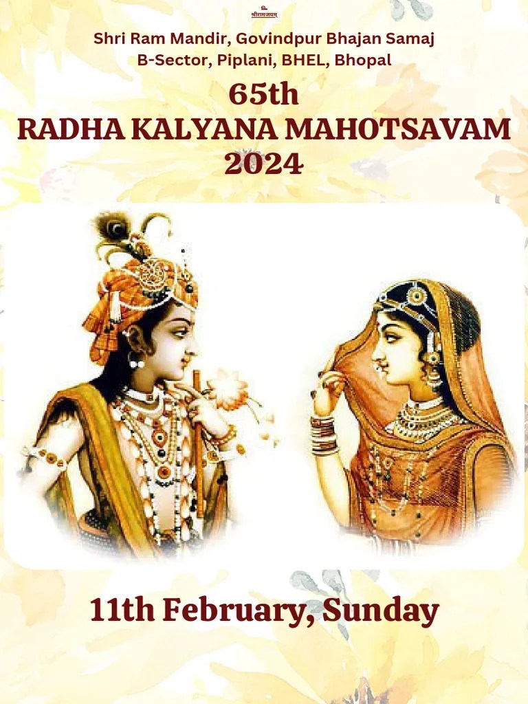 Radha Kalyana Mahotsavam 2024 (Bhopal) | PDF
