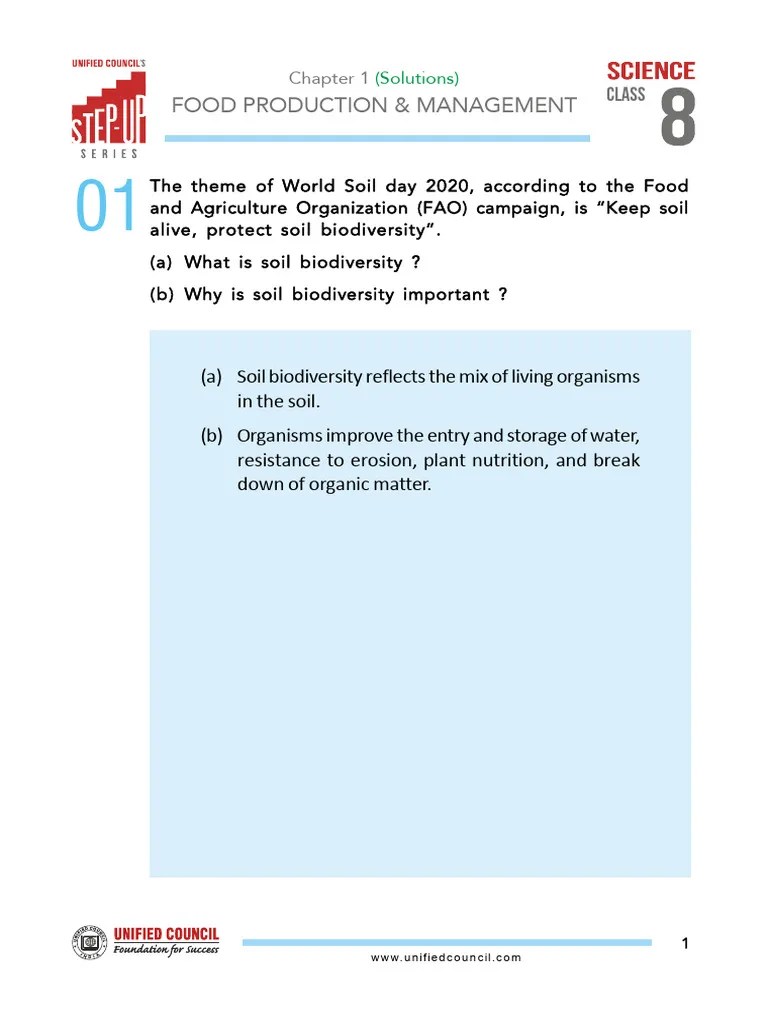 Chapter 1 Stepup Science Class 8 Sol Pdf Soil Agriculture