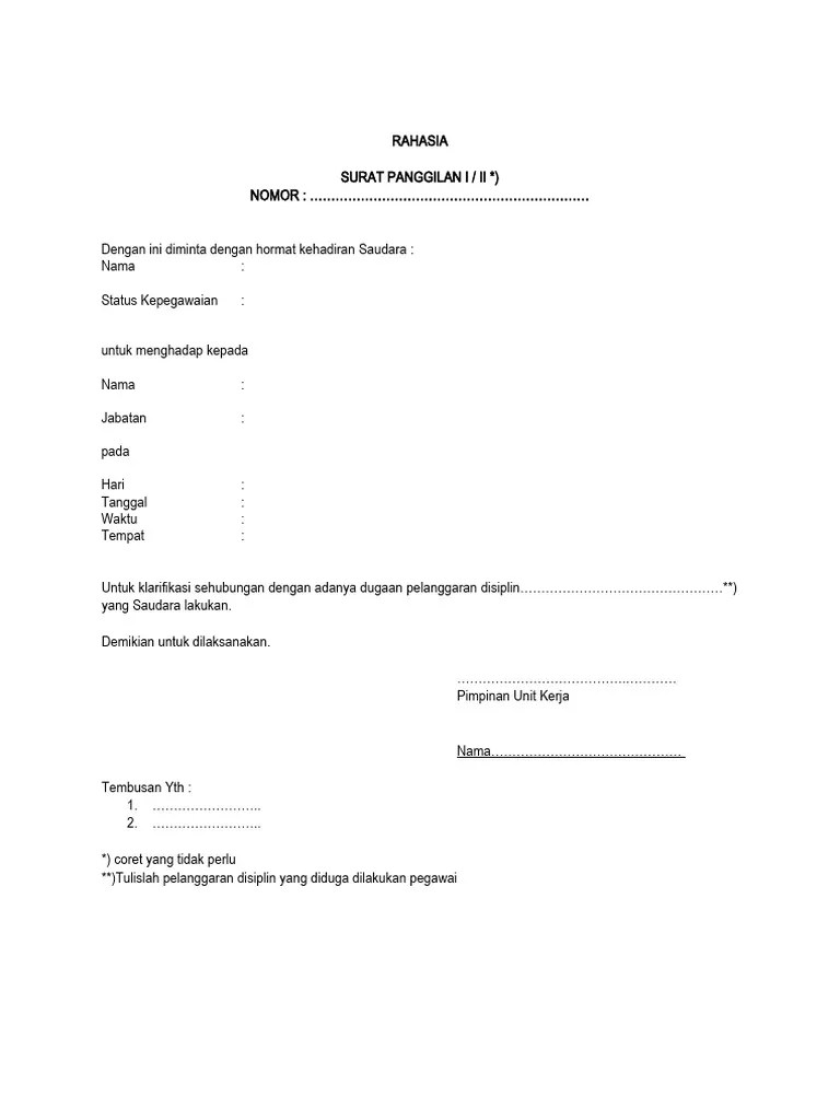 Contoh Surat Panggilan | PDF