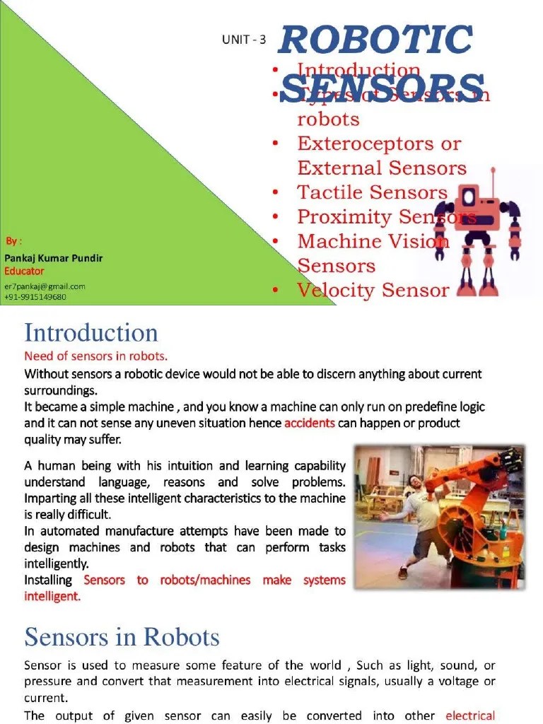 Robotics Sensors | PDF