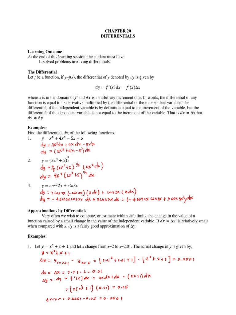 Lecture 18 | PDF | Derivative | Variable (Mathematics)