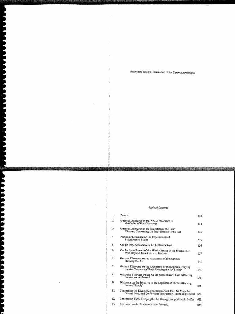 Summa Perfectionis Annotated English Translation | PDF