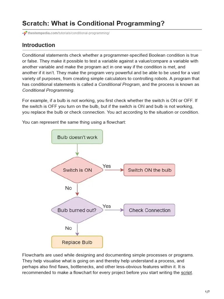 Scratch What Is Conditional Programming | PDF | Scratch (Programming ...