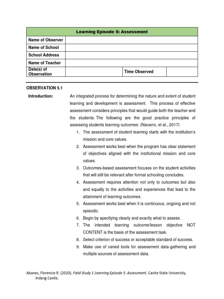 Learning-Episode-5-Assessment | PDF