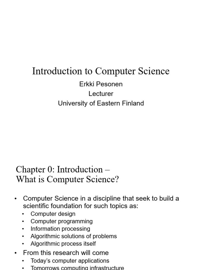 Introduction To Computer Science | PDF | Algorithms | Computer Science