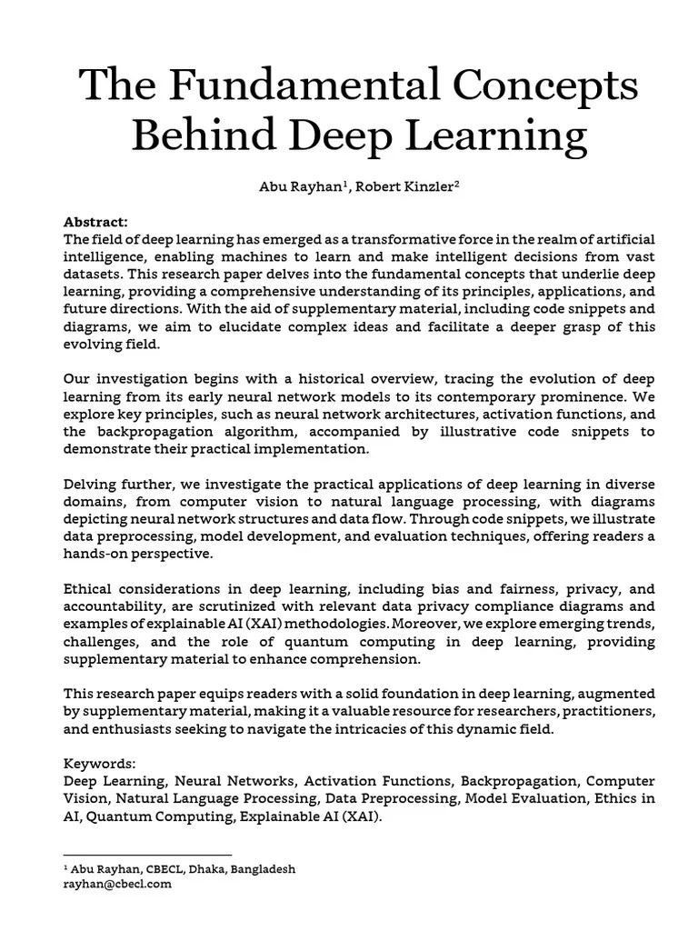 The Fundamental Concepts Behind Deep Learning | PDF | Deep Learning ...