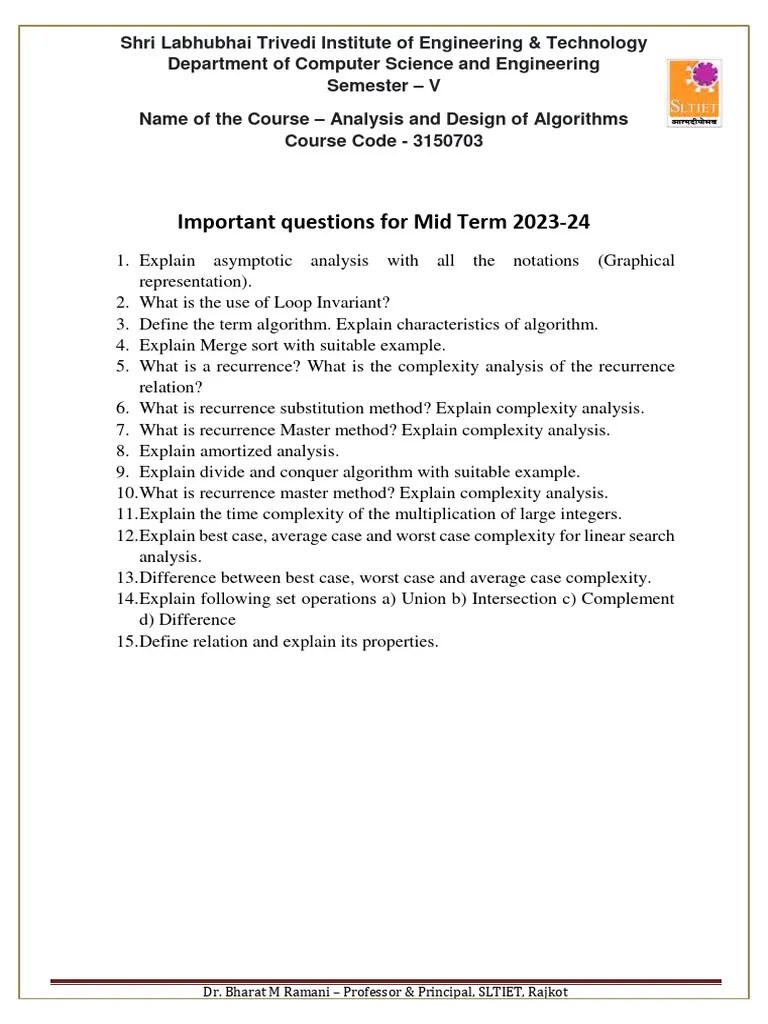 ADA - IMP Questions | PDF