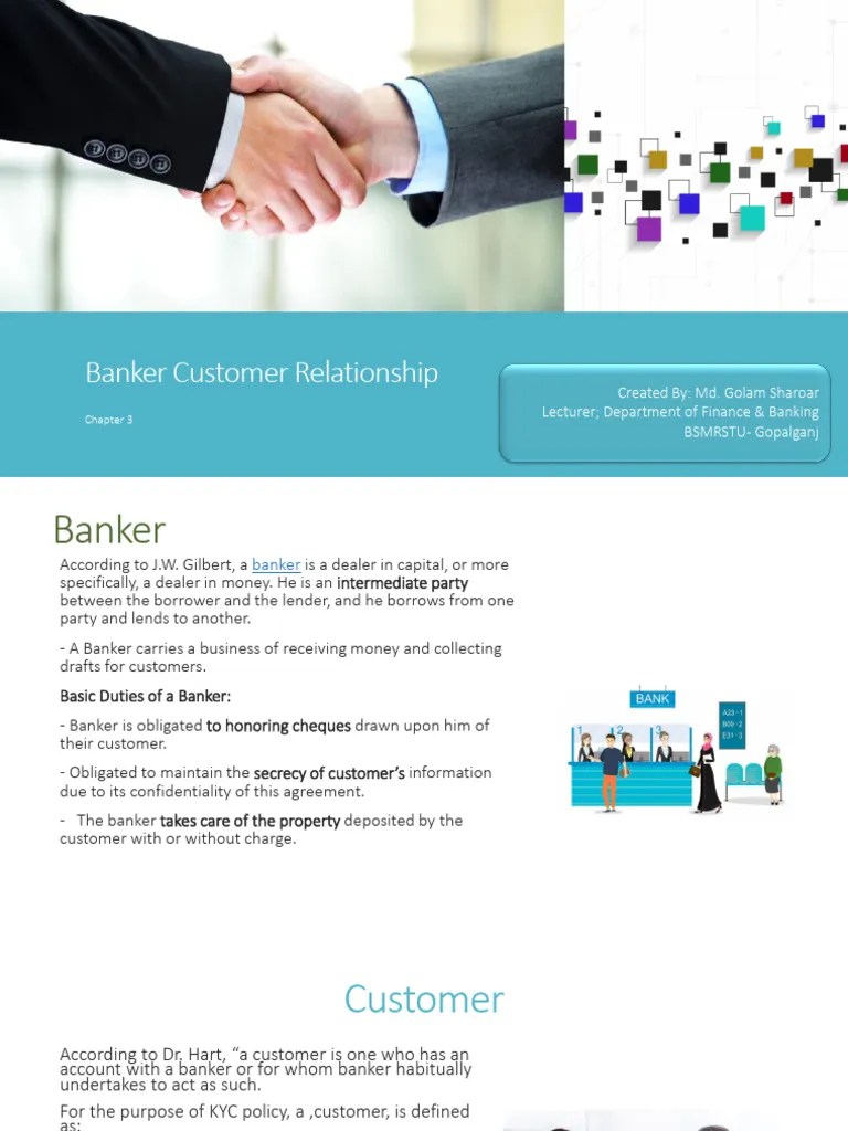 Chapter - 3 (Banker Customer Relationship) | PDF