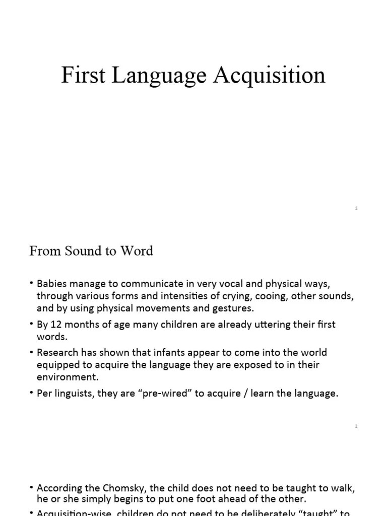 CH2 - First Language Acquisition | PDF | Second Language | Language ...