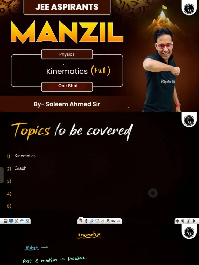 Kinematics - Class Notes (One Shot) - Manzil JEE 2024 | PDF