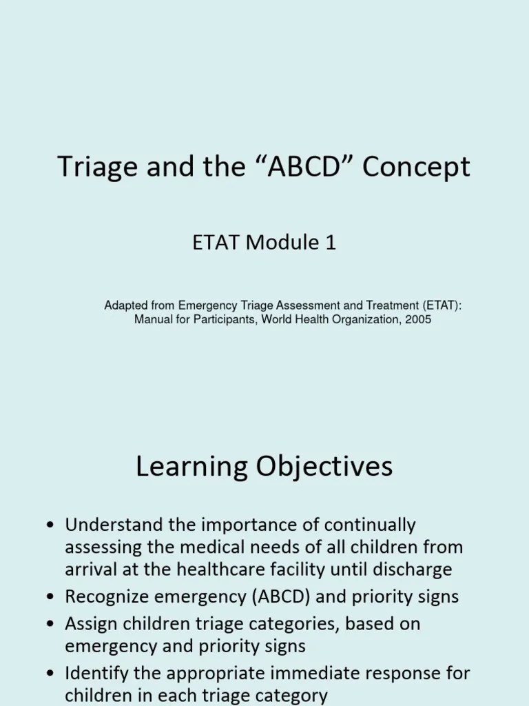 ETATModule 1 Lecture - Triage | PDF | Health Care | Medical Specialties