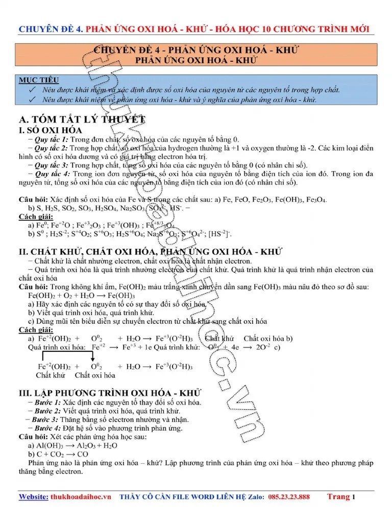 Phan Ung Oxi Hoa Khu | PDF