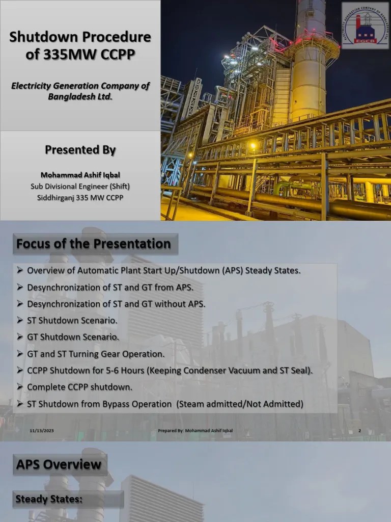 Presentation On Plant Shutdown Procedure | PDF | Pump | Vacuum