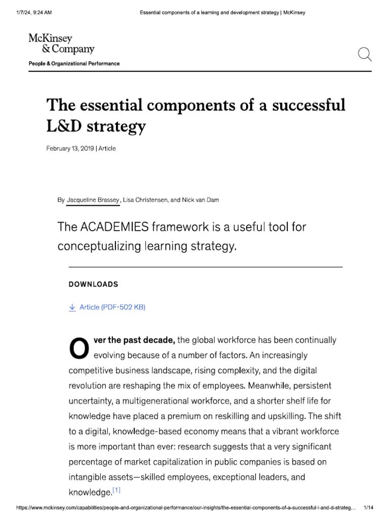 Essential Components Of A Successful Learning & Development Strategy | PDF