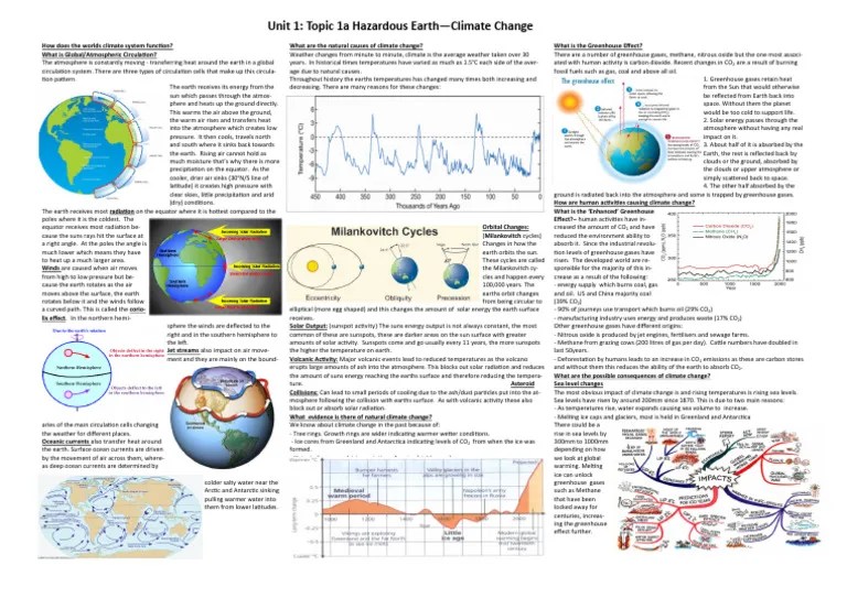 Hazardous Earth A3 Sheet Climate | PDF | Atmosphere Of Earth | Climate ...