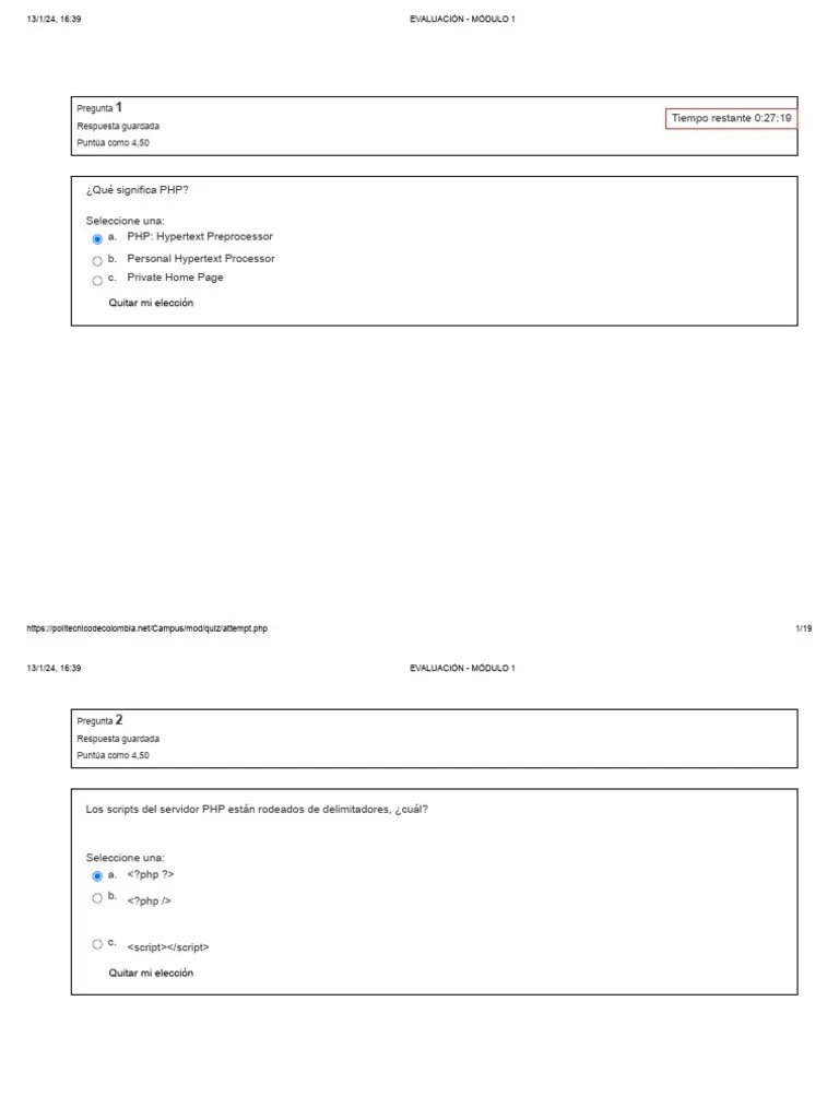 Evaluación - Módulo 1 | Descargar Gratis PDF | Php | Tecnologías De La Información