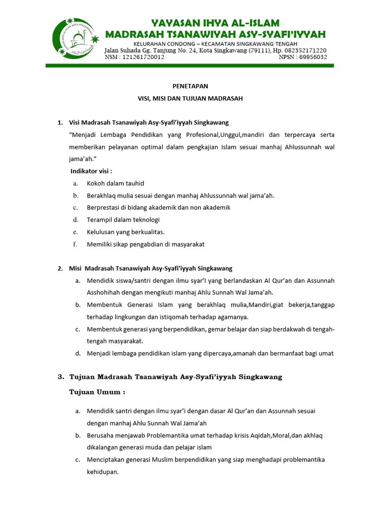 28 Dokumen Visi Misi Pengembangan | PDF