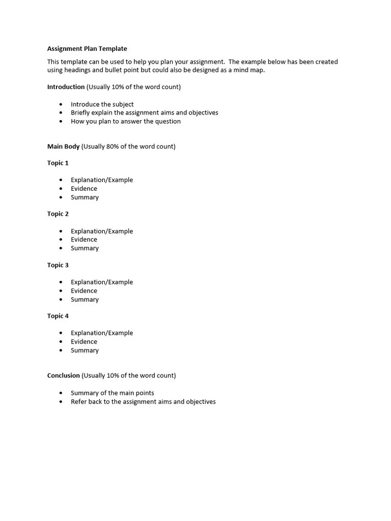 Assignment Plan Template | PDF