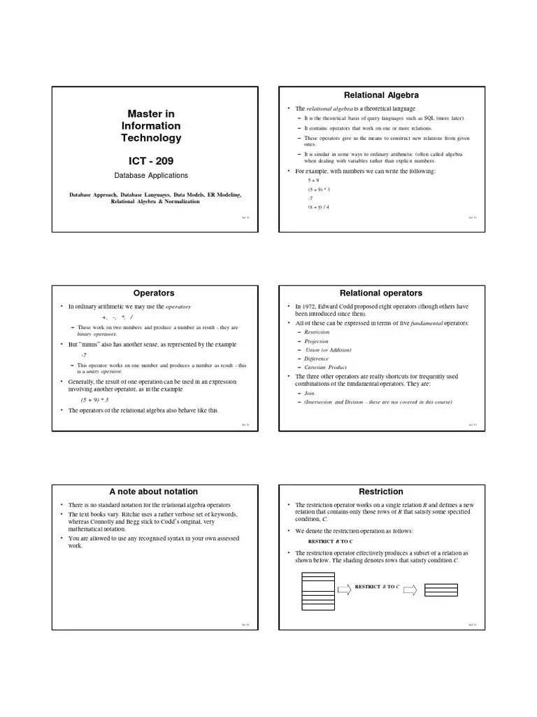 04-Relational-Algebra | PDF | Relational Model | Mathematics