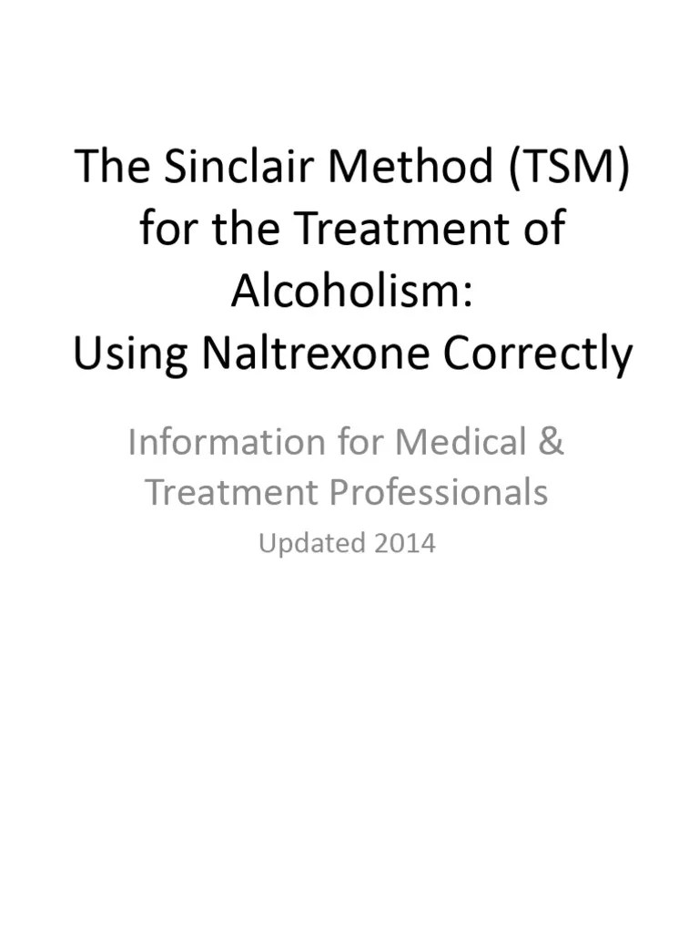 Sinclair Method Alcohol | PDF | Alcoholism | Health Sciences