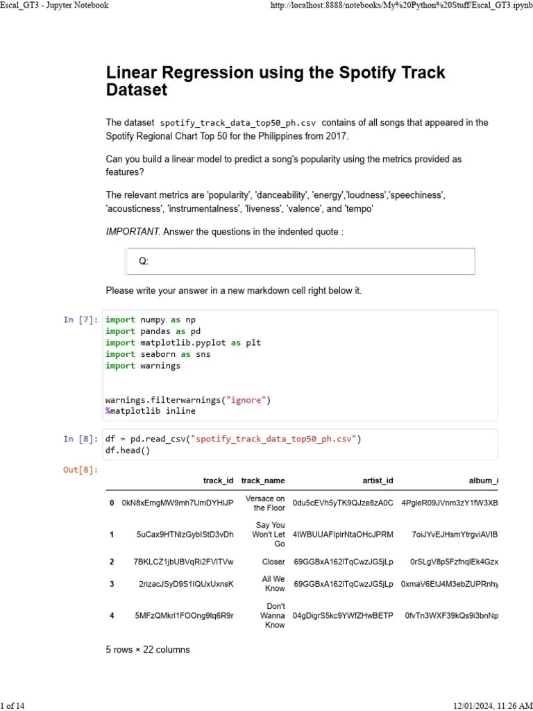 Escal - GT3 - Jupyter Notebook | PDF | Coefficient Of Determination ...
