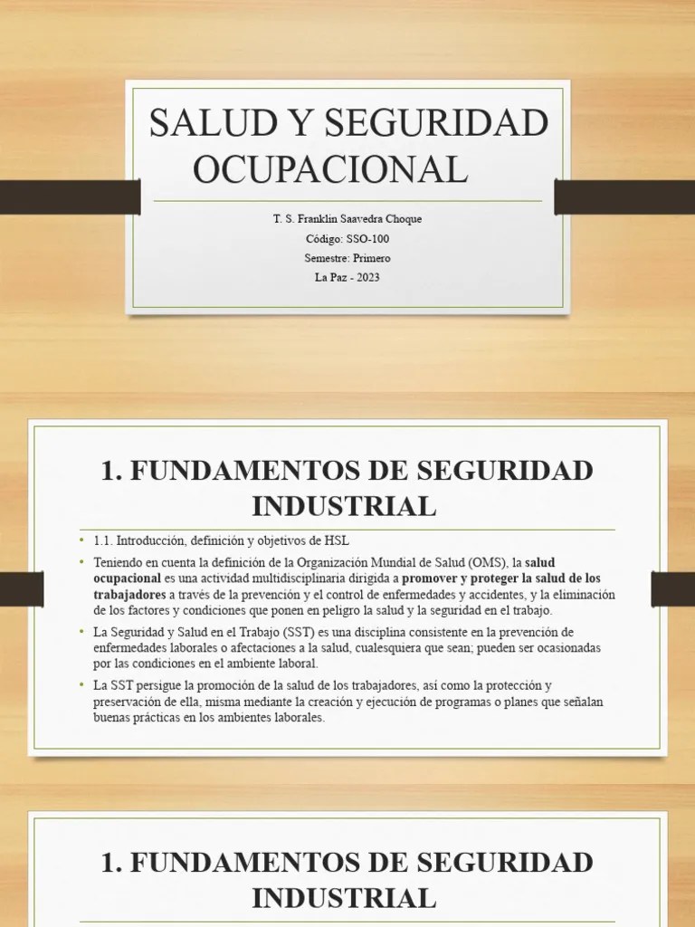 Salud Y Seguridad Ocupacional | PDF