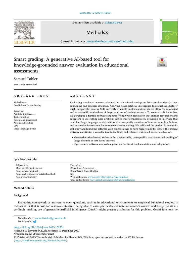 Smart Grading: A Generative AI-based Tool For Knowledge-Grounded Answer Evaluation In ...