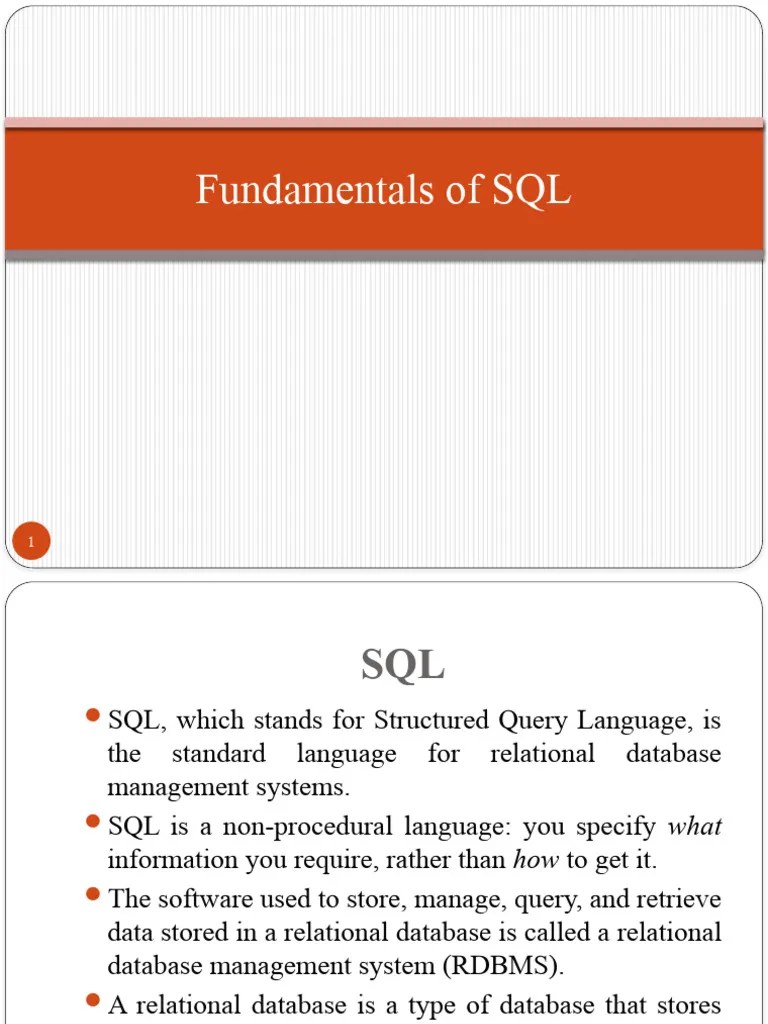 Final Fundamentals Of SQL | PDF | Relational Database | Sql