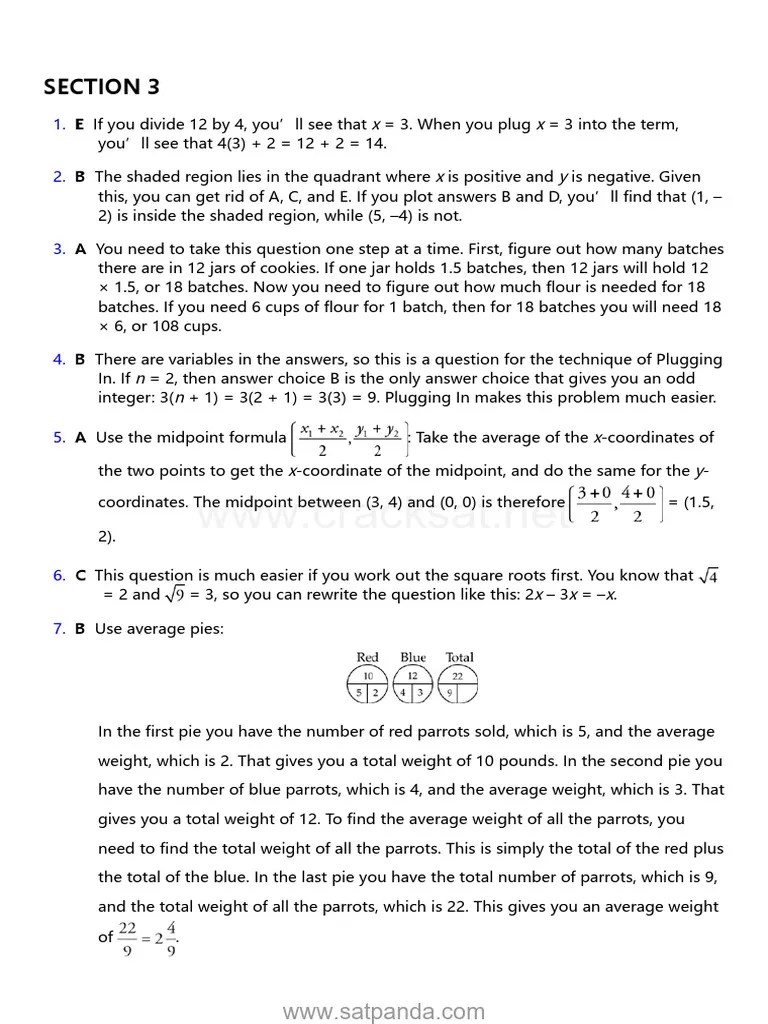 Sat Math Practice Test 5 Answers Www.satpanda.com | PDF | Sat ...