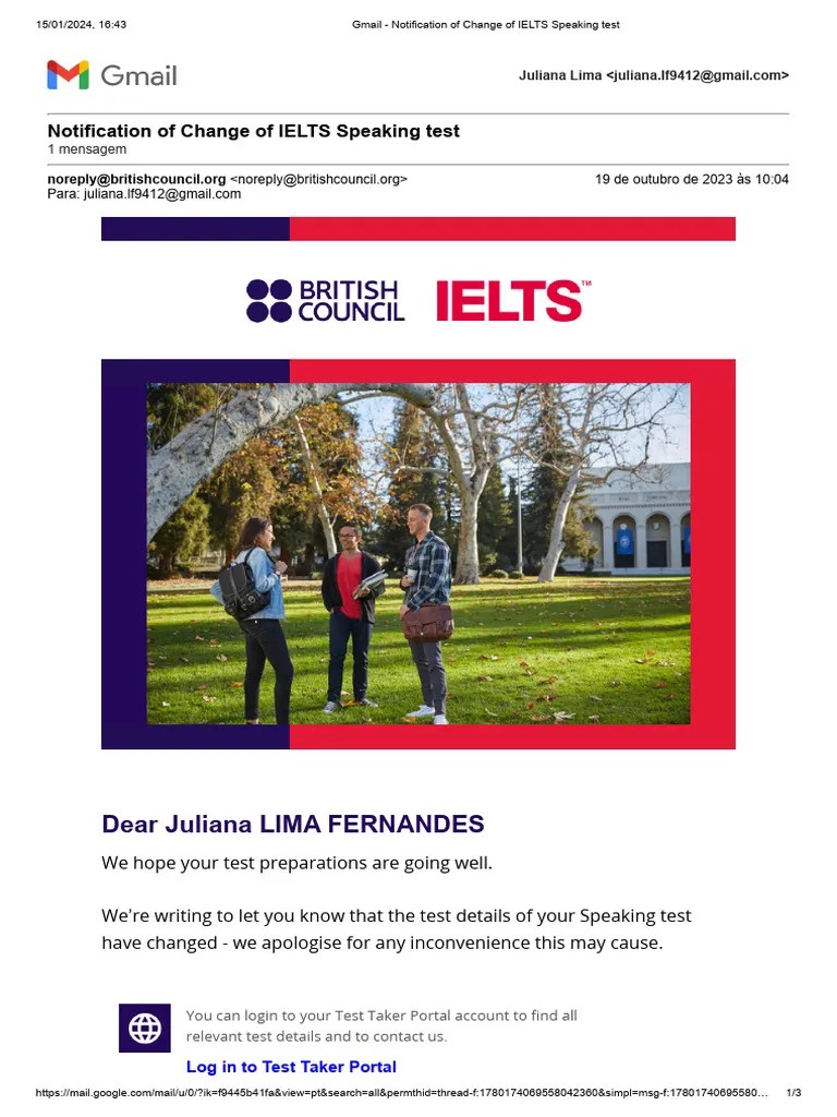 IELTS Speaking Test | PDF | International English Language Testing System | Gmail