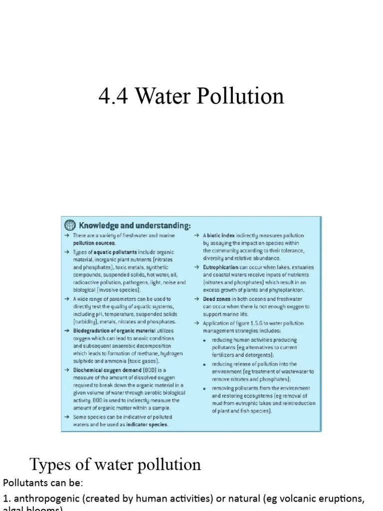 4.4 Water Pollution | PDF | Eutrophication | Water Pollution