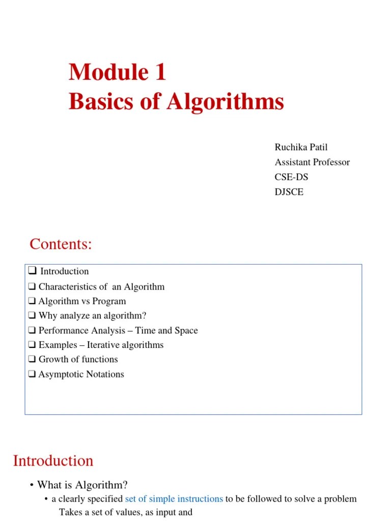 1.1 - Analysis Of Algorithms | PDF | Algorithms | Programming