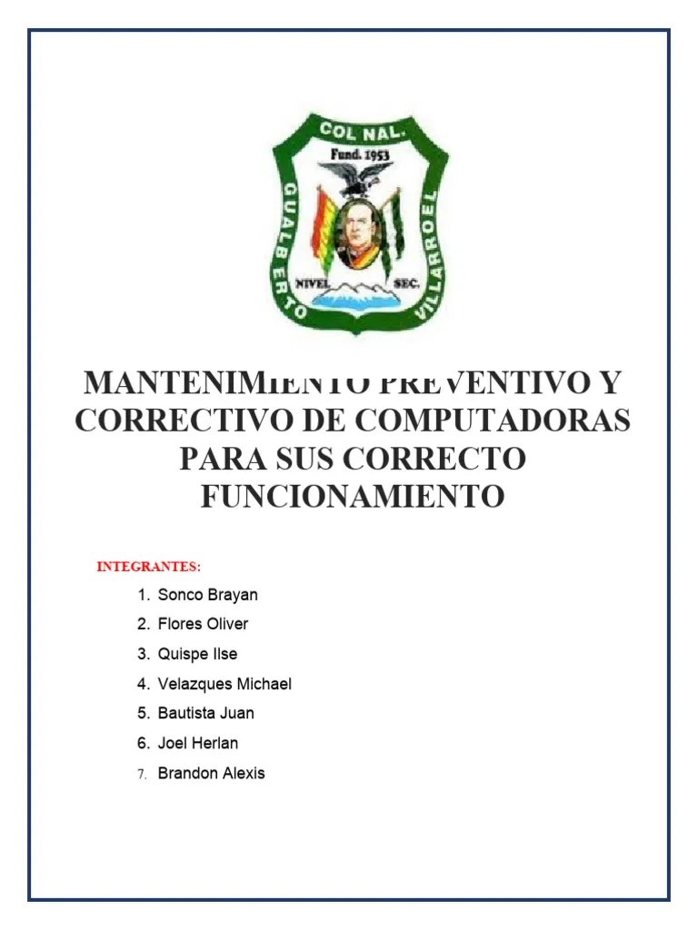 MANTENIMIENTO PREVENTIVO Y CORRECTIVO DE UN COMPUTADOR | PDF | Virus De Computadora | Software ...