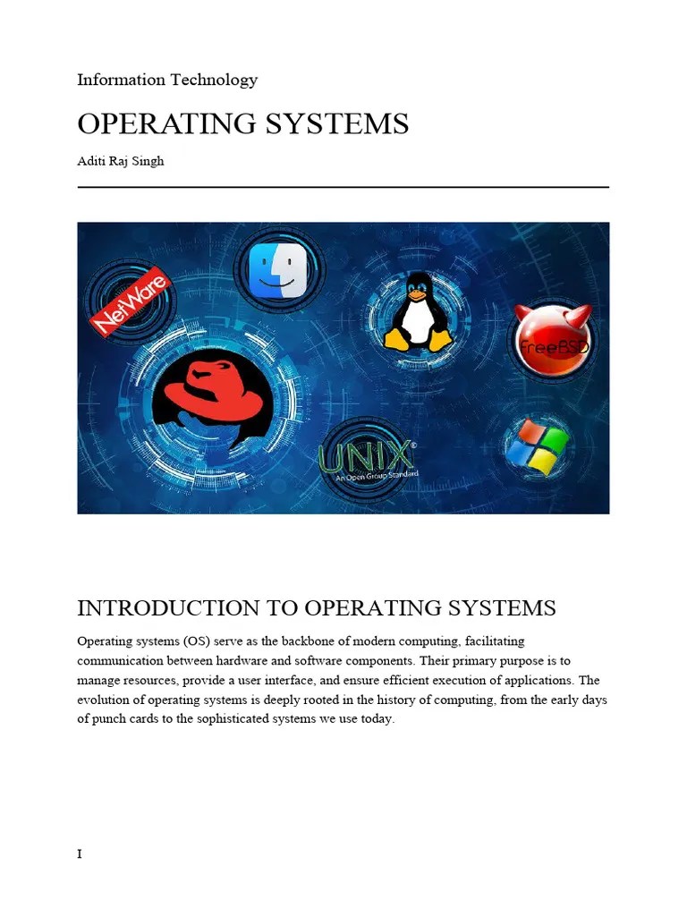 Introduction To Operating Systems | PDF | Operating System | Graphical ...