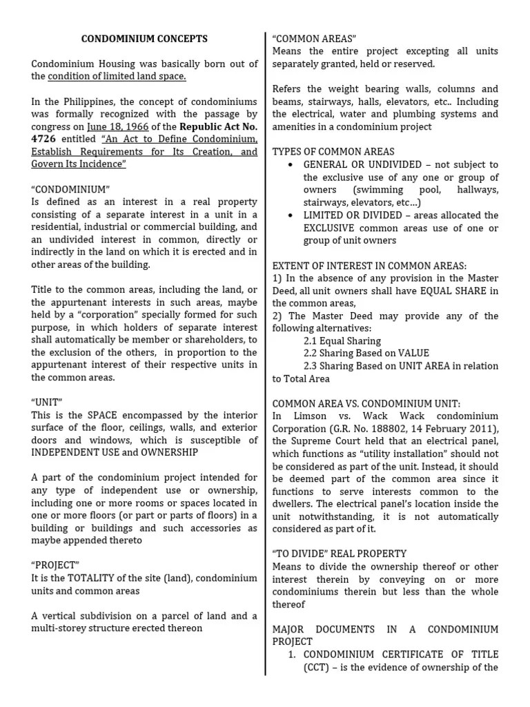 Condominium Concepts | PDF | Condominium | Real Estate Appraisal